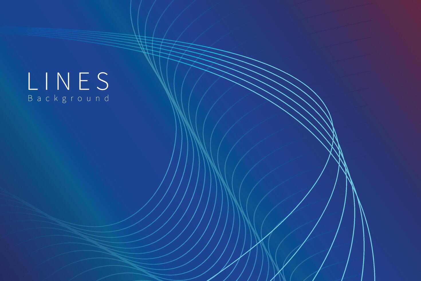 Peaceful abstract blue wave lines background. vector