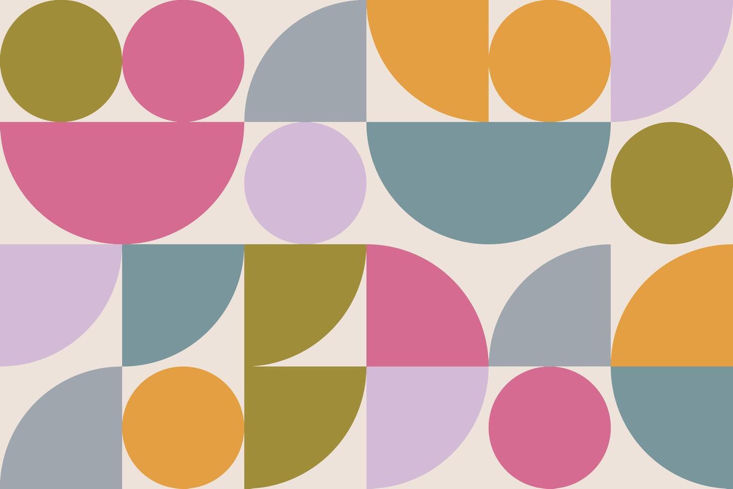 Minimalistic abstract background with various geometric shapes. Simple vector pattern. Trendy colorful design for web banner, branding package, business presentation, fabric print, wallpaper