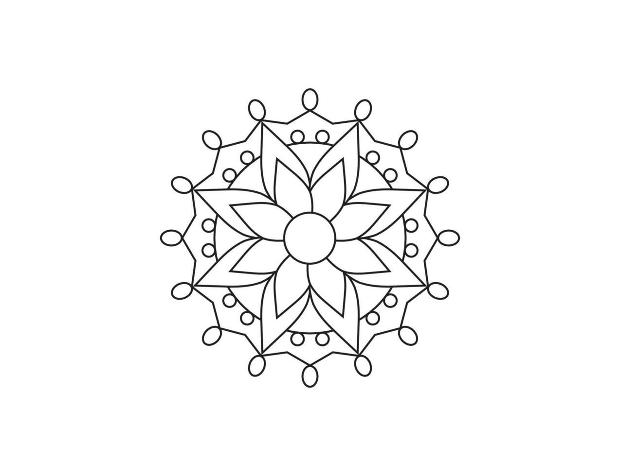Mandala. Decorative element, flower, ornament. Vector illustration.