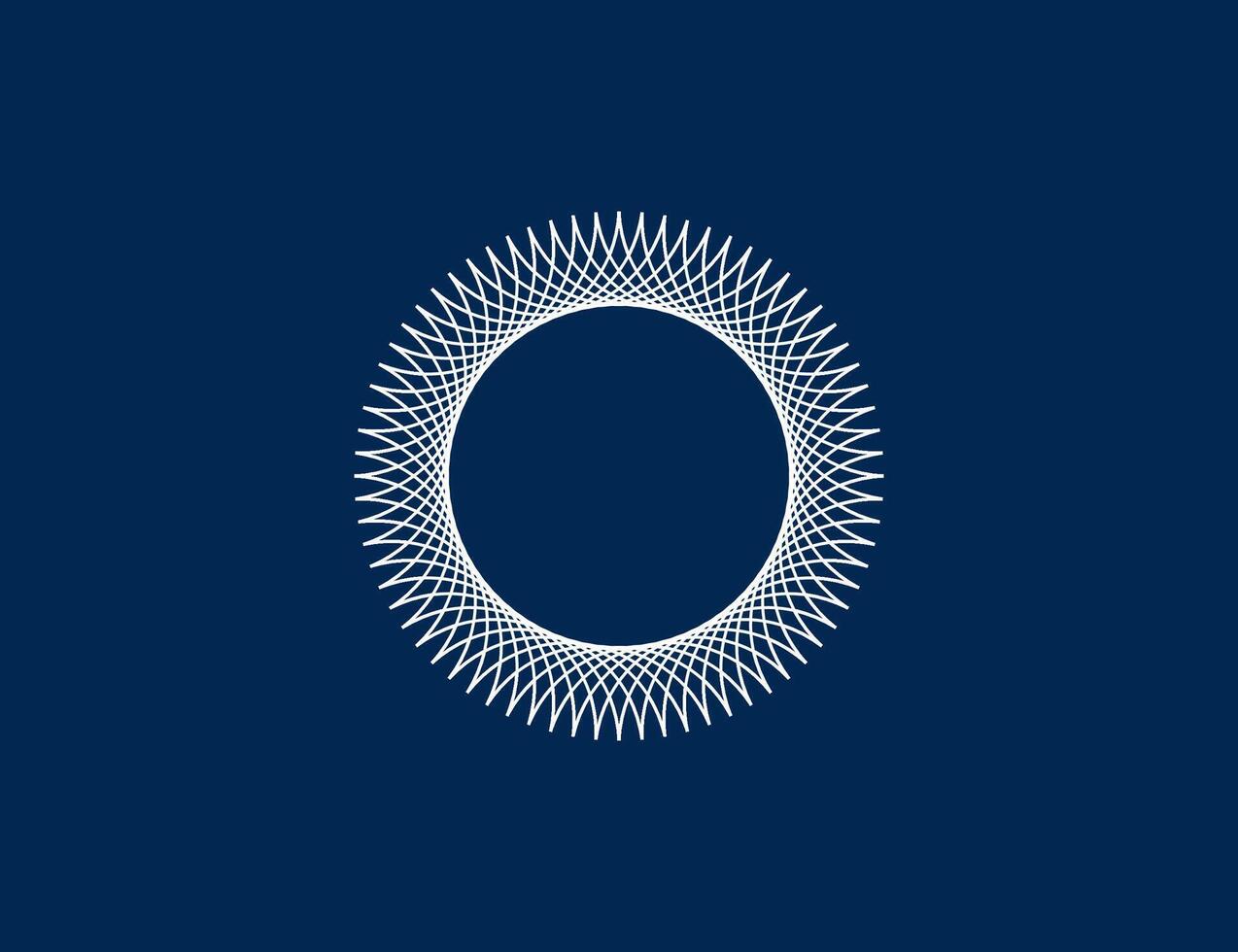 Spirograph abstract element on blue background. Vector illustration.