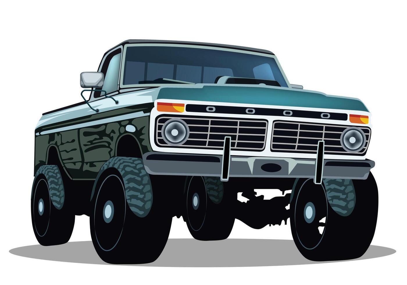 Classic truck classic pick up vector for background design isolated on white background.