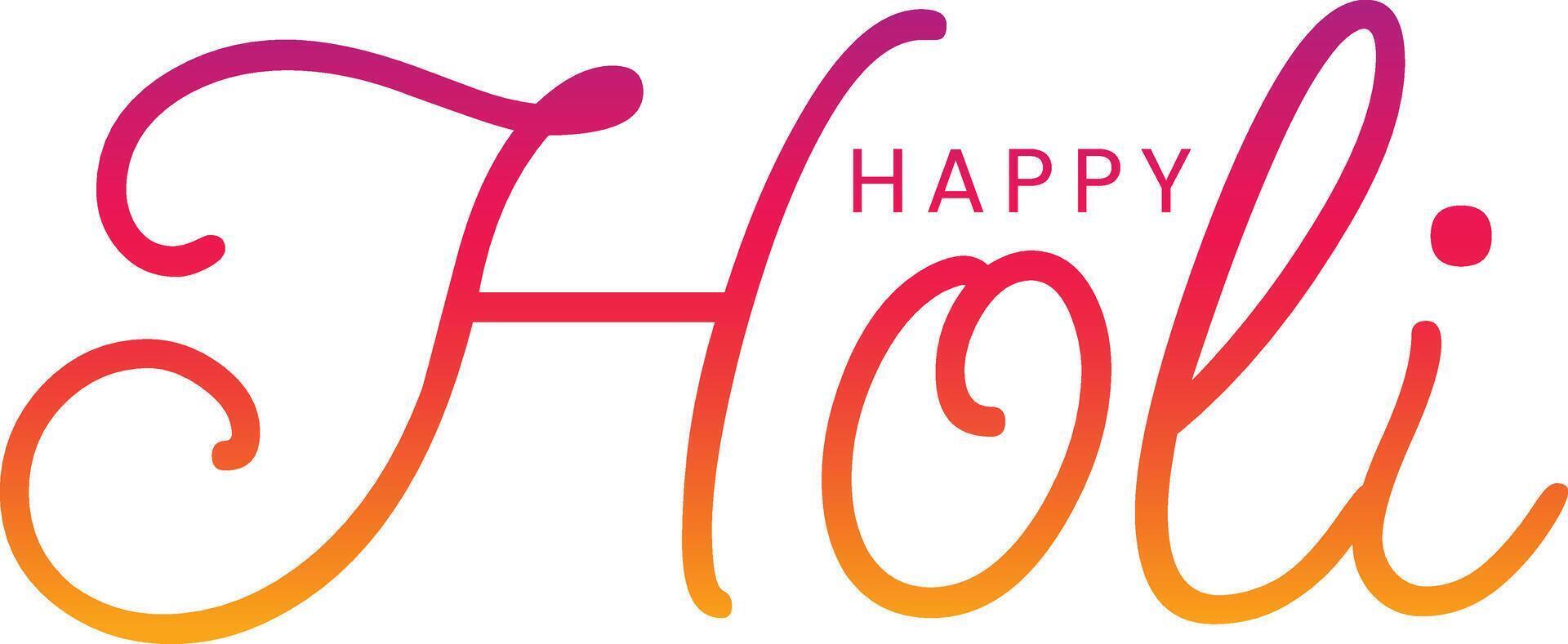 Happy Holi text vector art design, Happy Holi cursive handwritten script simple text letters, Holi festival vector