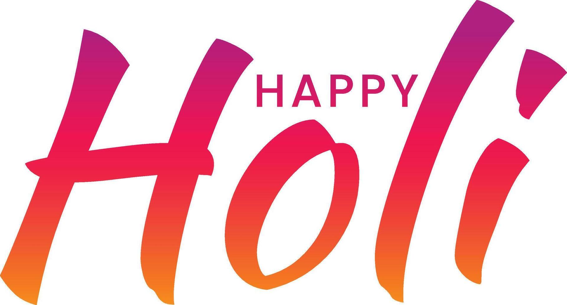 Happy Holi text vector art design, Happy Holi cursive handwritten script simple text letters, Holi festival vector