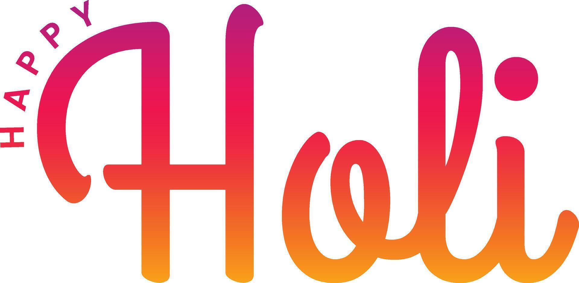 Happy Holi text vector art design, Happy Holi cursive handwritten script simple text letters, Holi festival vector