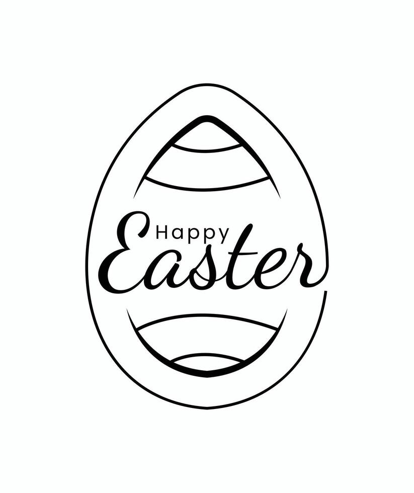 Happy Easter Text vector, Easter Vector Design Art