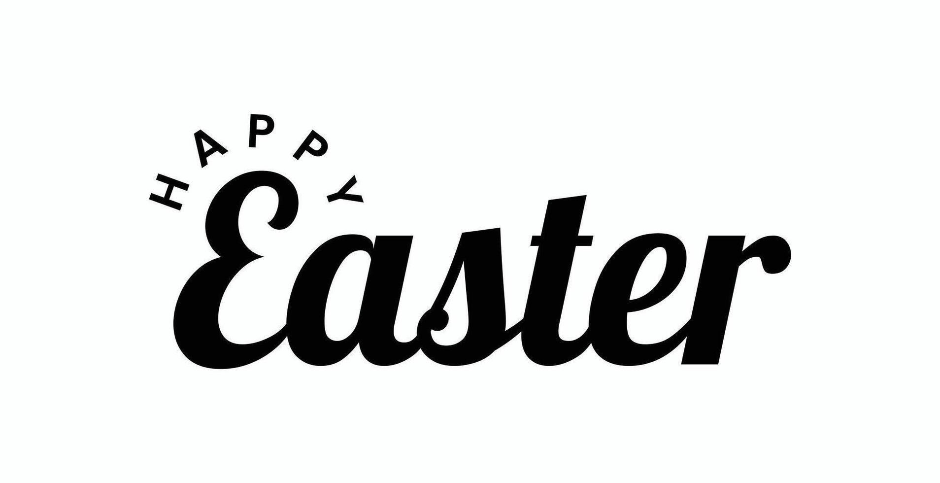 Happy Easter Text vector, Easter Vector Design Art