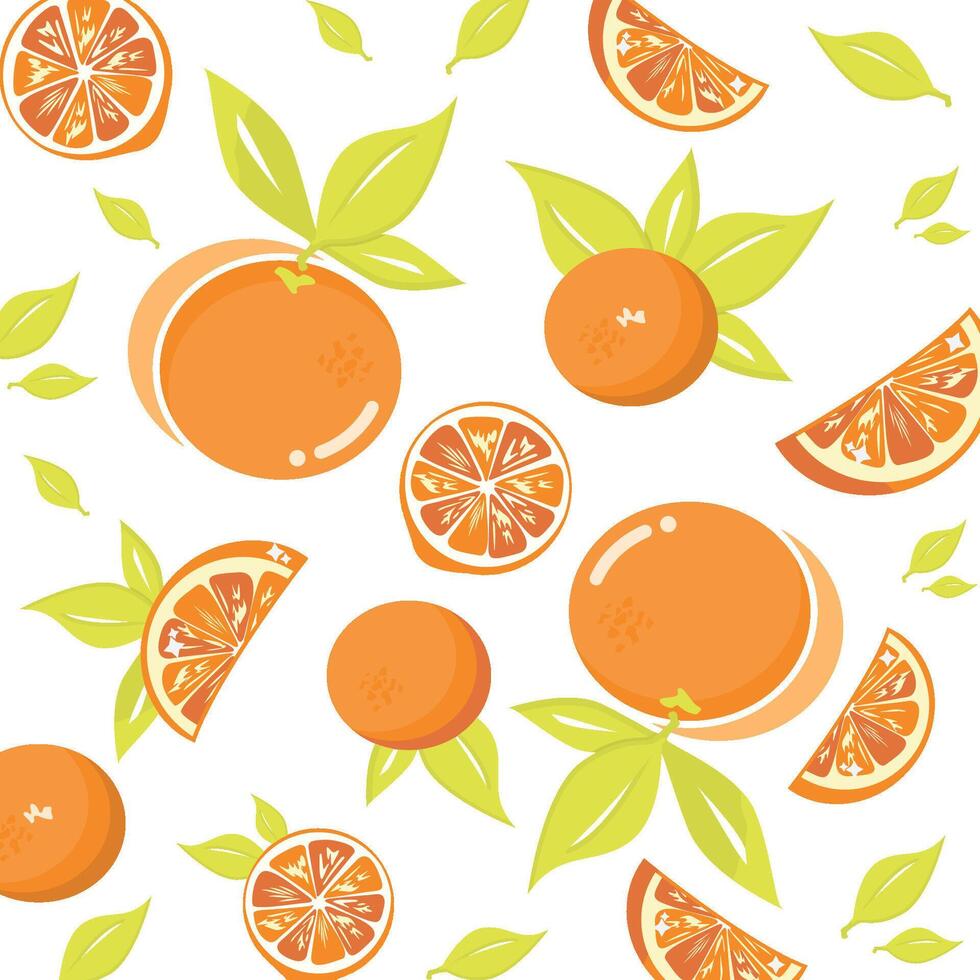 Cute orange seamless pattern vector background design