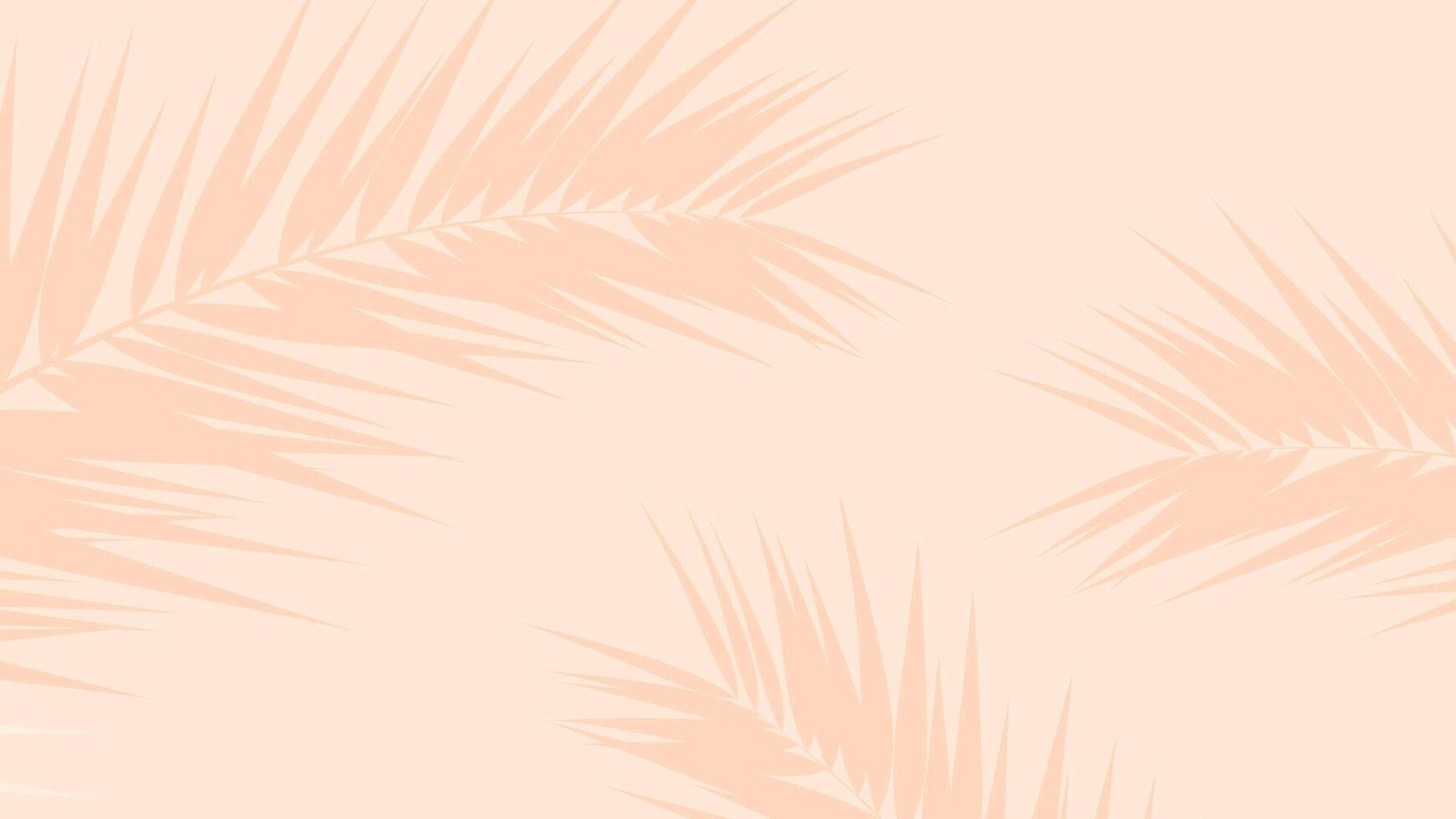 Light beige background with shadows from palm leaves. Tropical, summer wallpaper. vector