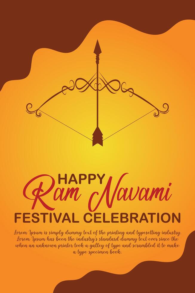 contento RAM navami cultural bandera hindú festival vertical enviar deseos celebracion tarjeta RAM navami celebracion antecedentes vector