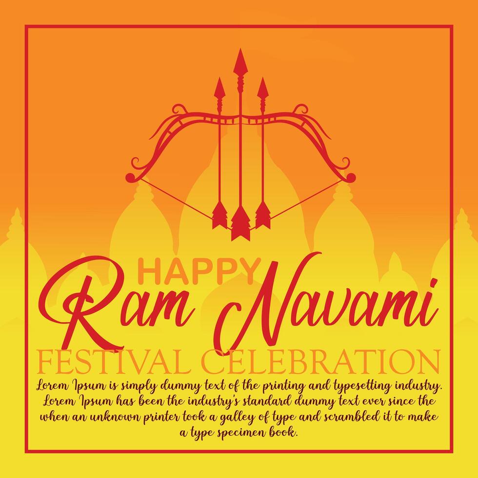 Happy Ram Navami cultural Banner Hindu festival vertical post wishes celebration card Ram Navami celebration background vector