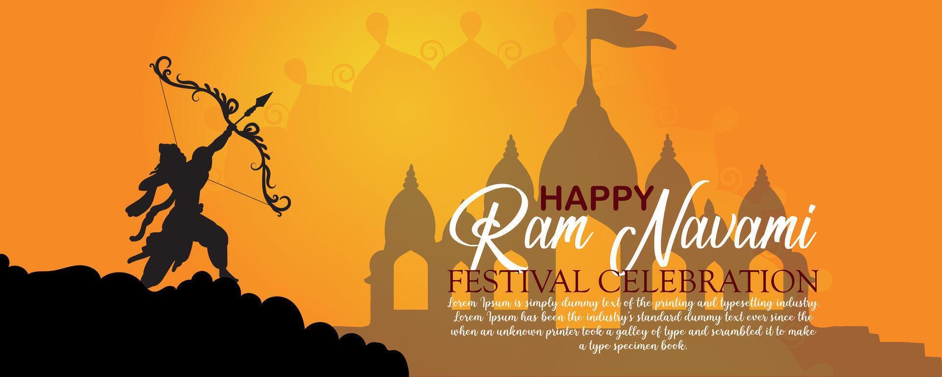 contento RAM navami cultural bandera hindú festival vertical enviar deseos celebracion tarjeta RAM navami celebracion antecedentes vector