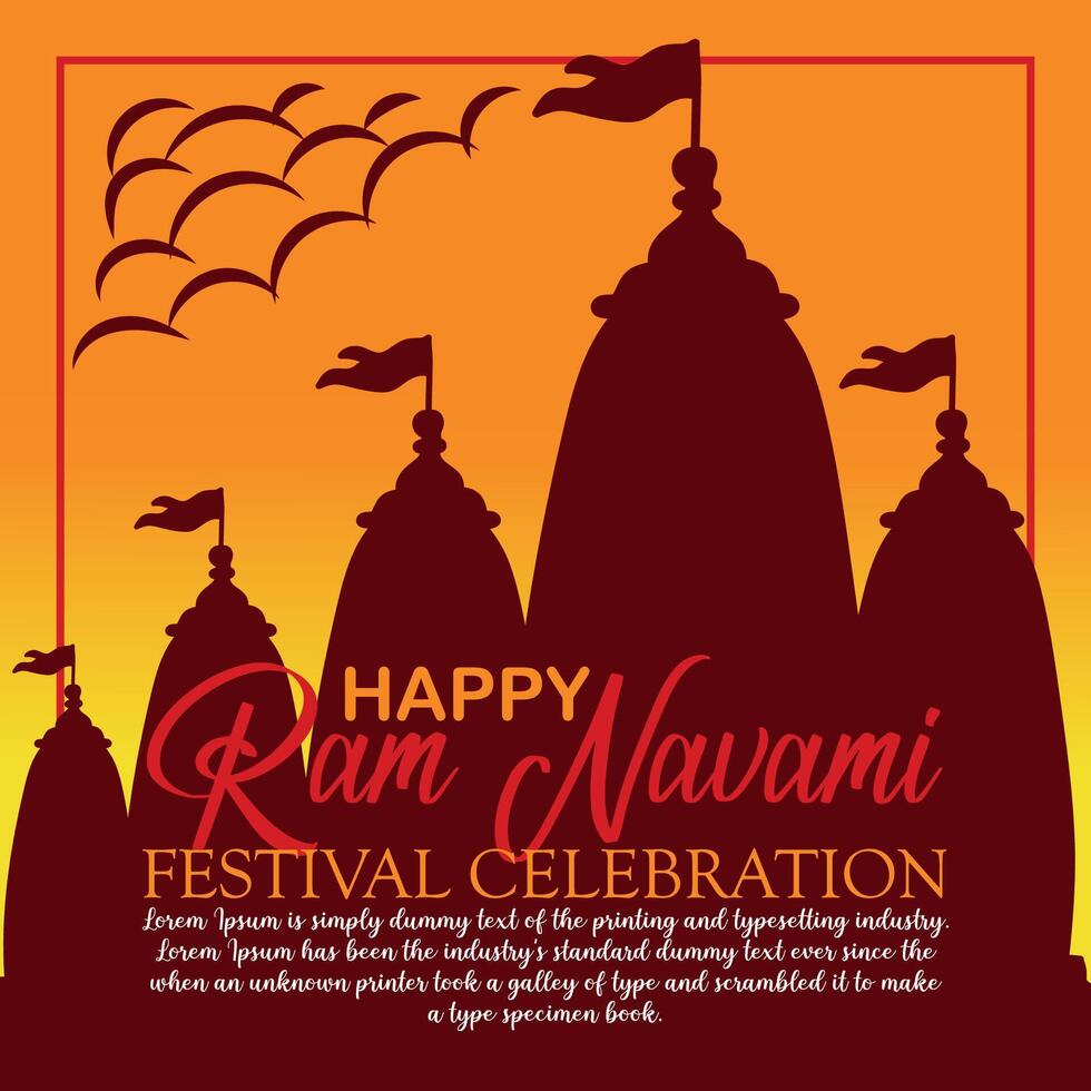 Happy Ram Navami cultural Banner Hindu festival vertical post wishes celebration card Ram Navami celebration background vector