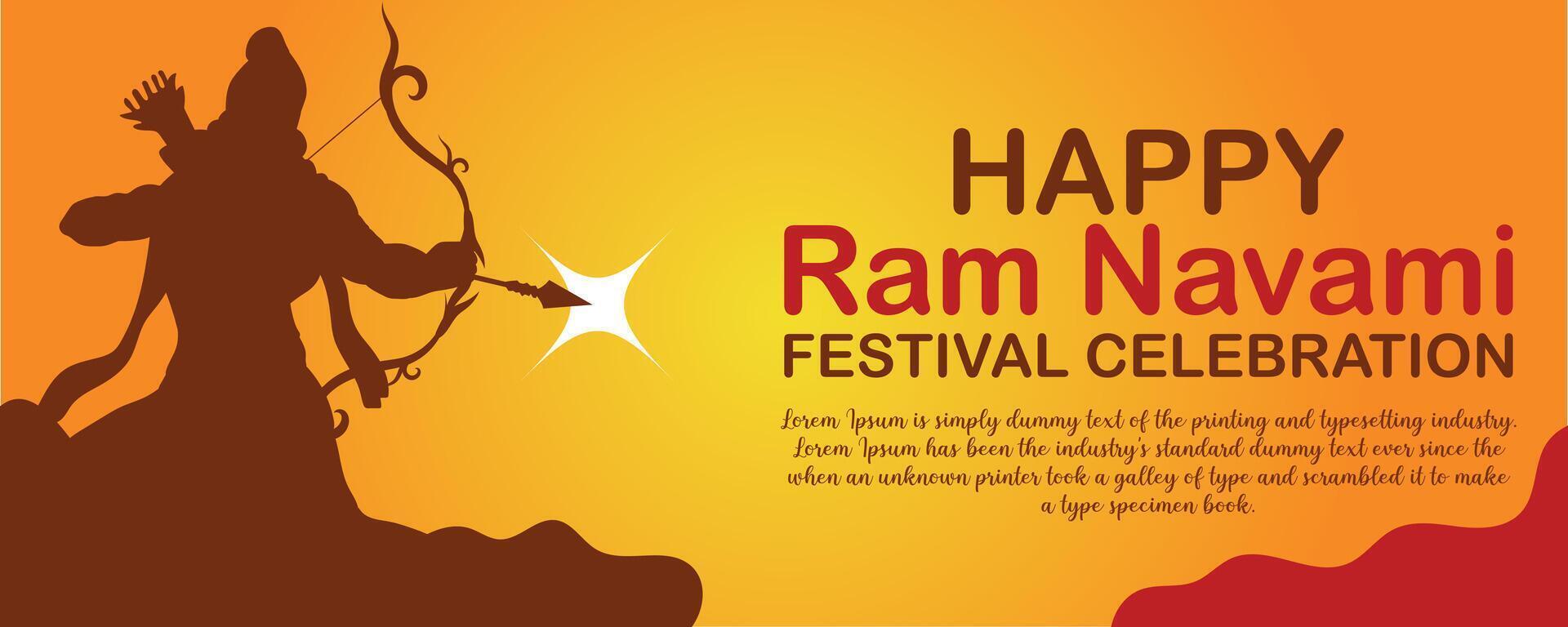 Happy Ram Navami cultural Banner Hindu festival vertical post wishes celebration card Ram Navami celebration background vector