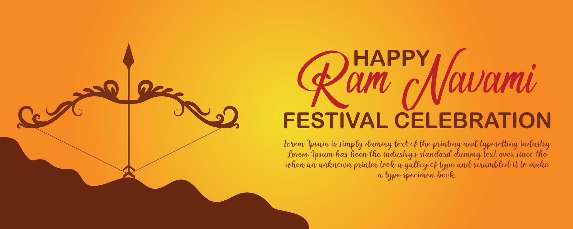 Happy Ram Navami cultural Banner Hindu festival vertical post wishes celebration card Ram Navami celebration background vector