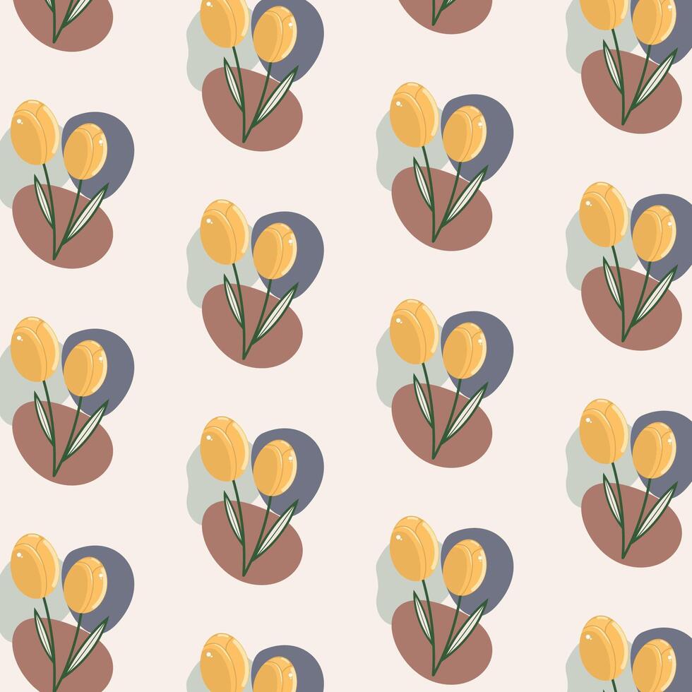 amarillo tulipán sin costura modelo vector antecedentes