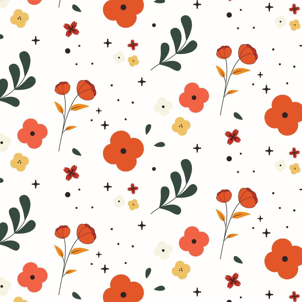 Flower seamless pattern vector background