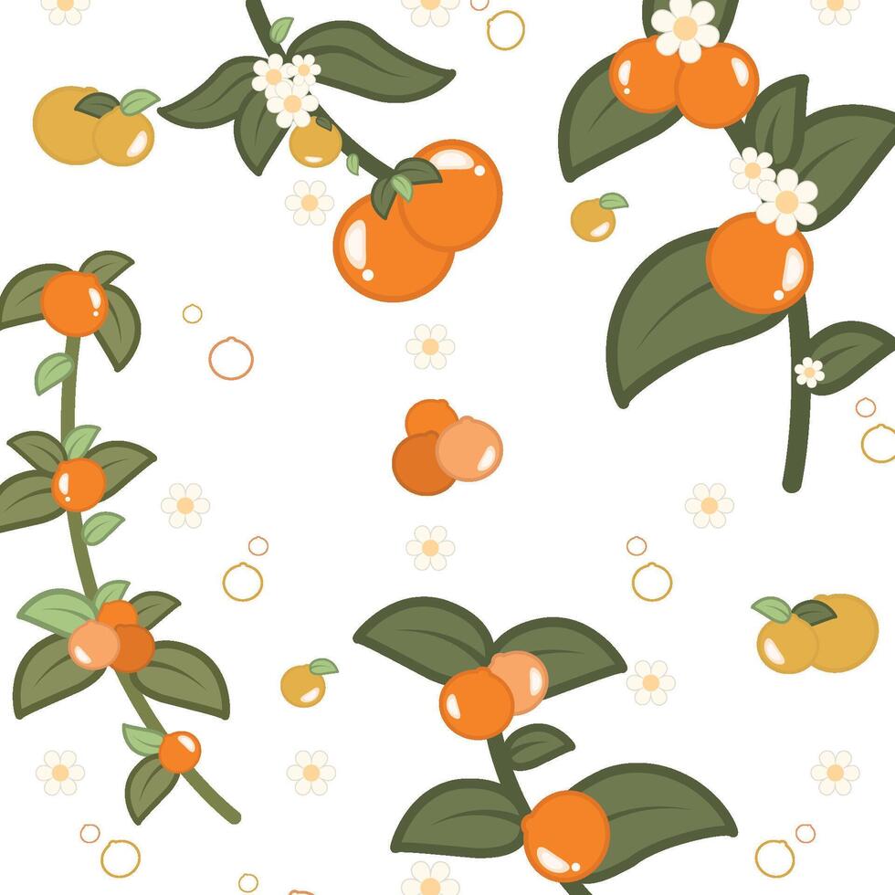 Cute orange seamless pattern vector background