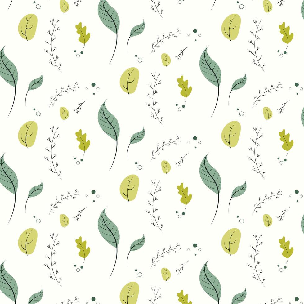 Leaf pattern background vector design