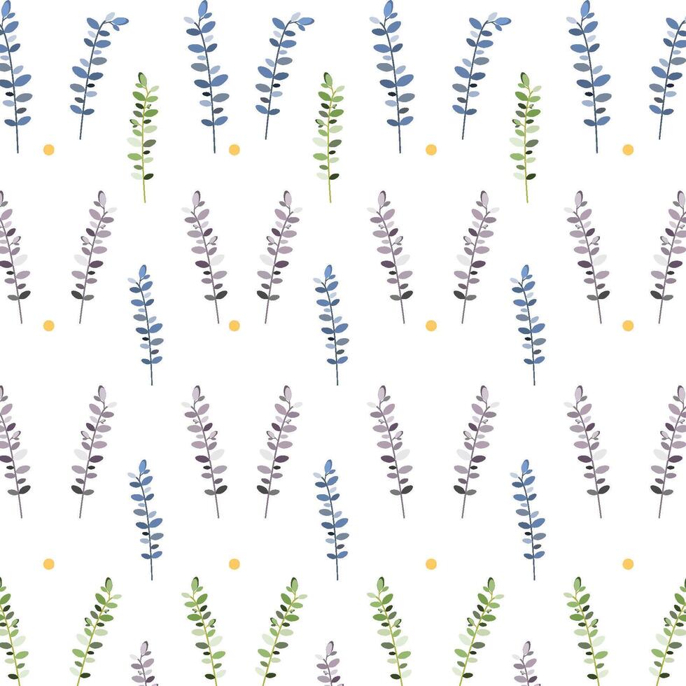 Seamless pattern with eucalyptus leaves vector background