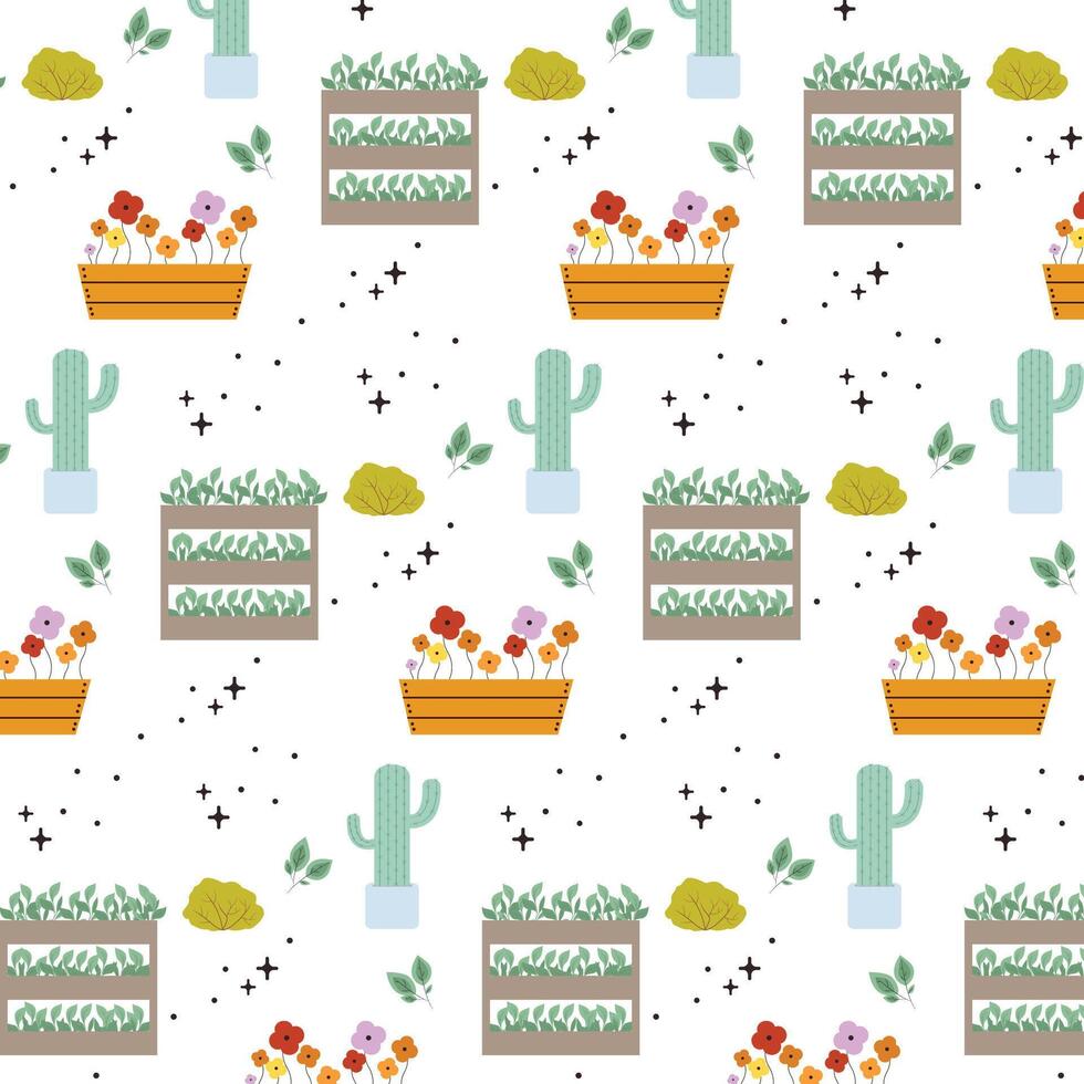 Plant seamless pattern background vector