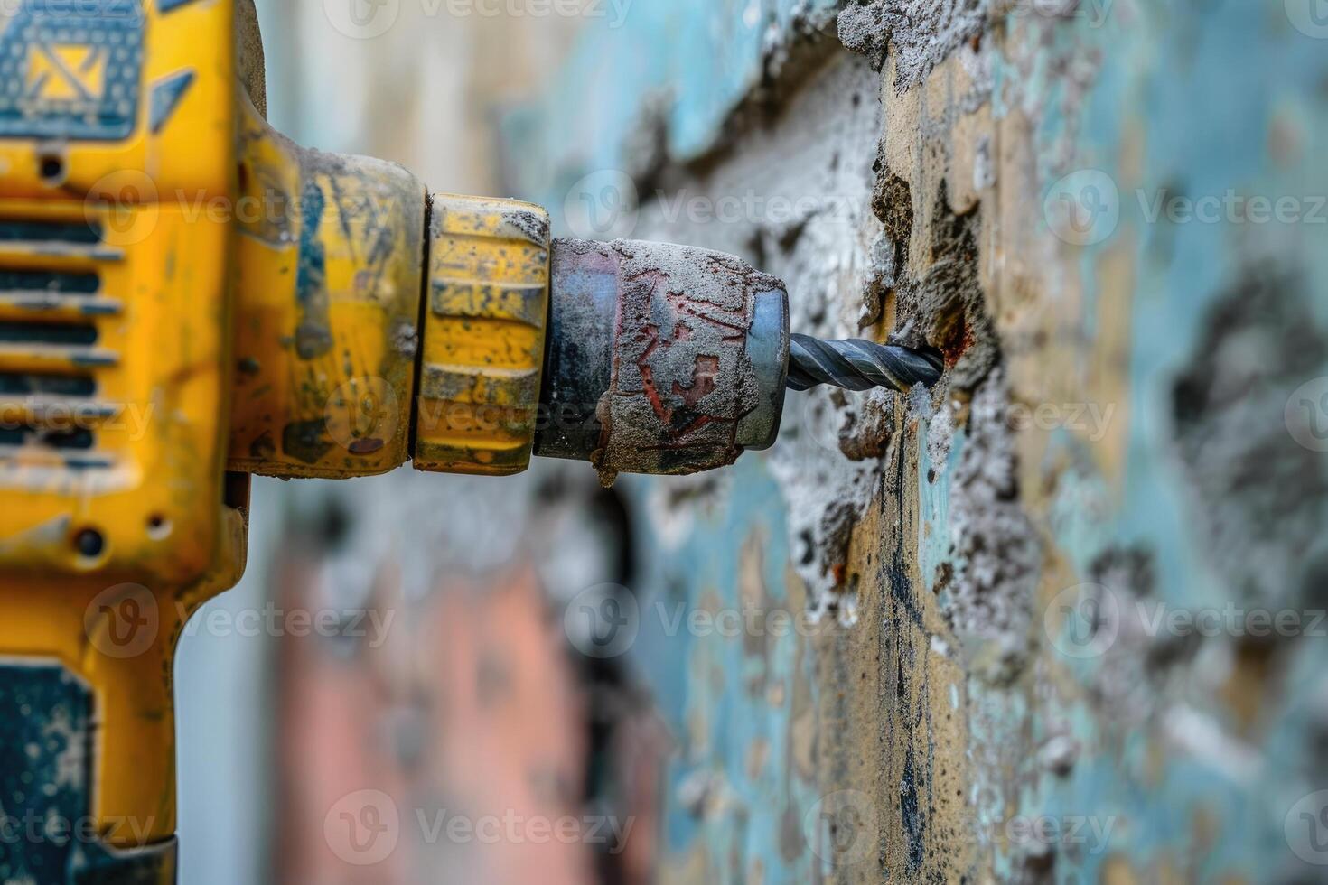 AI generated Hammer drill to drill the wall. photo
