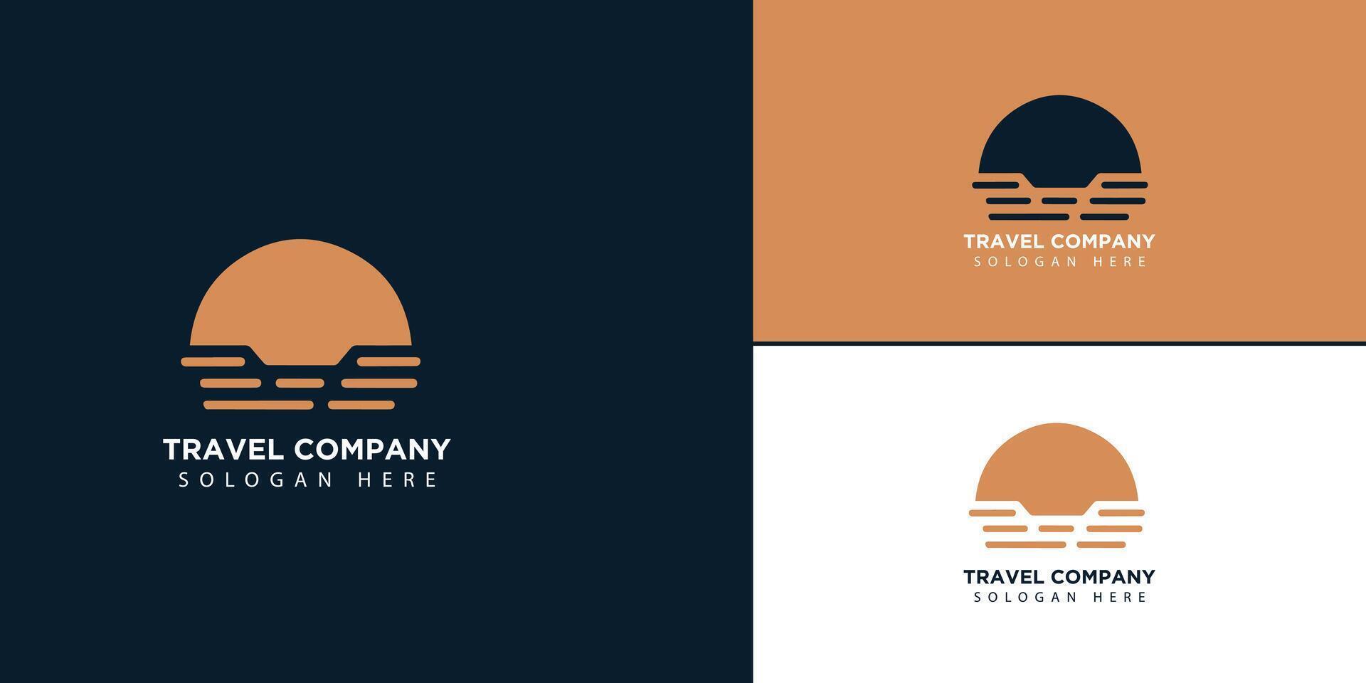 Detailed travel logo travel logo Vector travel logo with man suitcase silhouette vector templates Vector