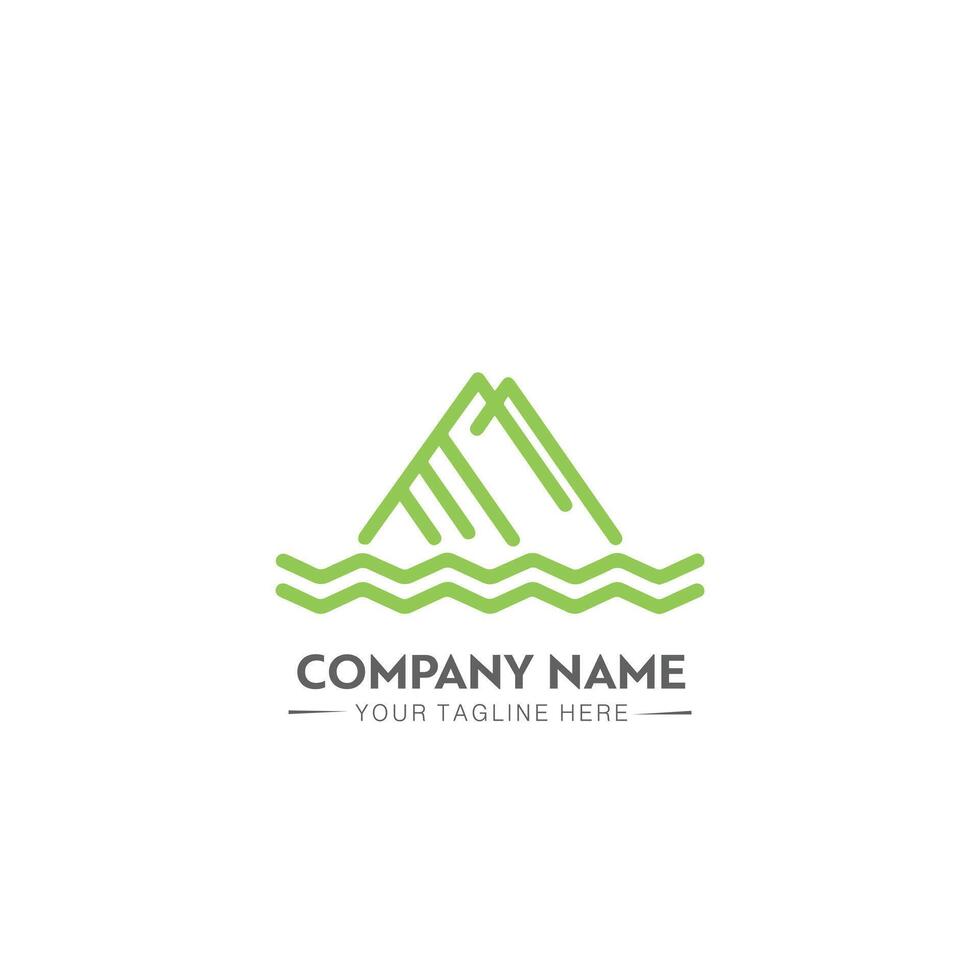 Mountain peak summit logo design. Outdoor hiking adventure vector