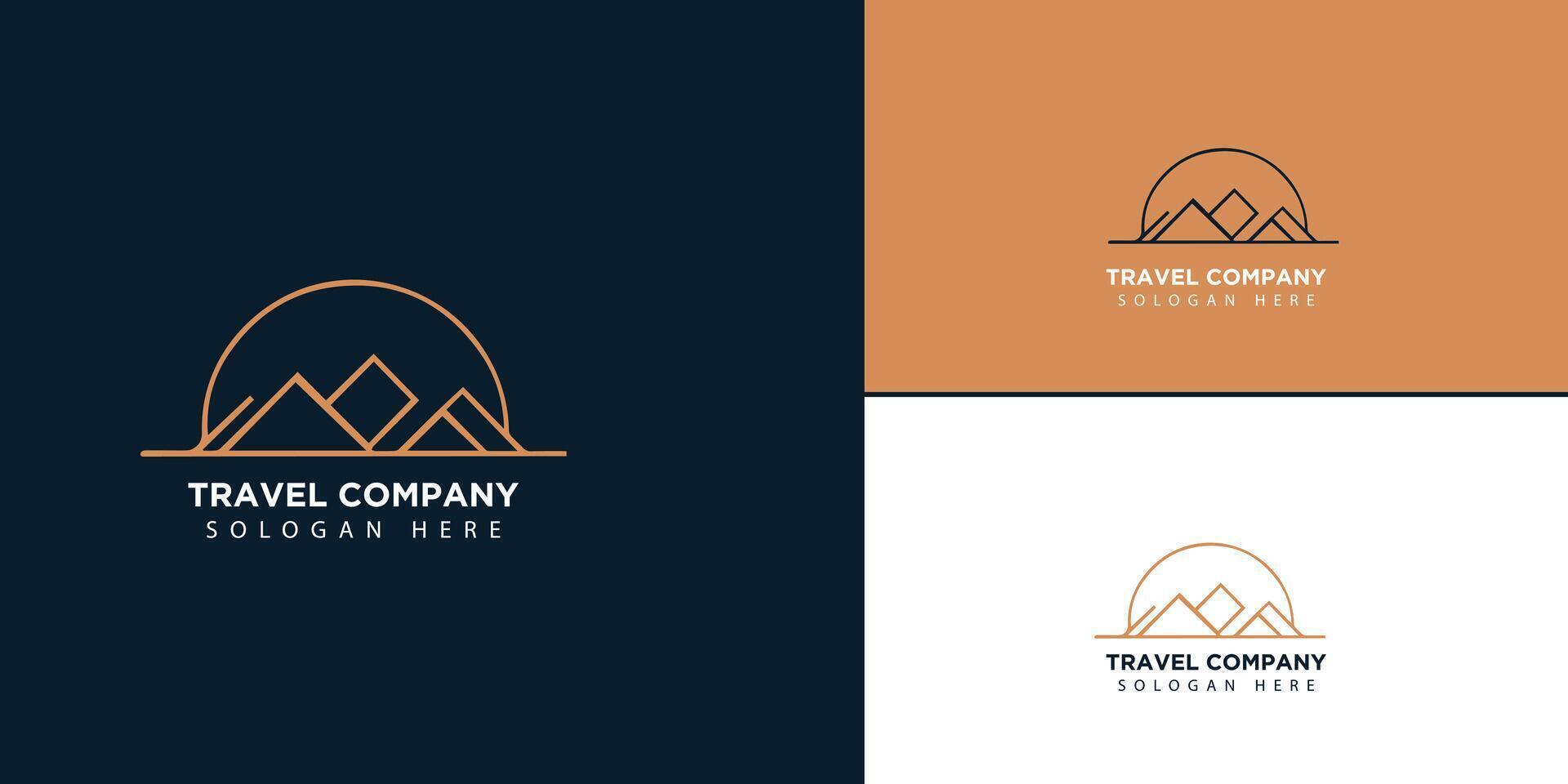 Detailed travel logo travel logo Vector travel logo with man suitcase silhouette vector templates Vector