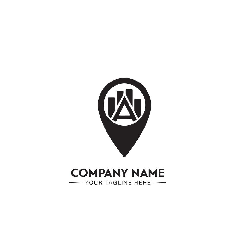 Creative travel location logo design vector