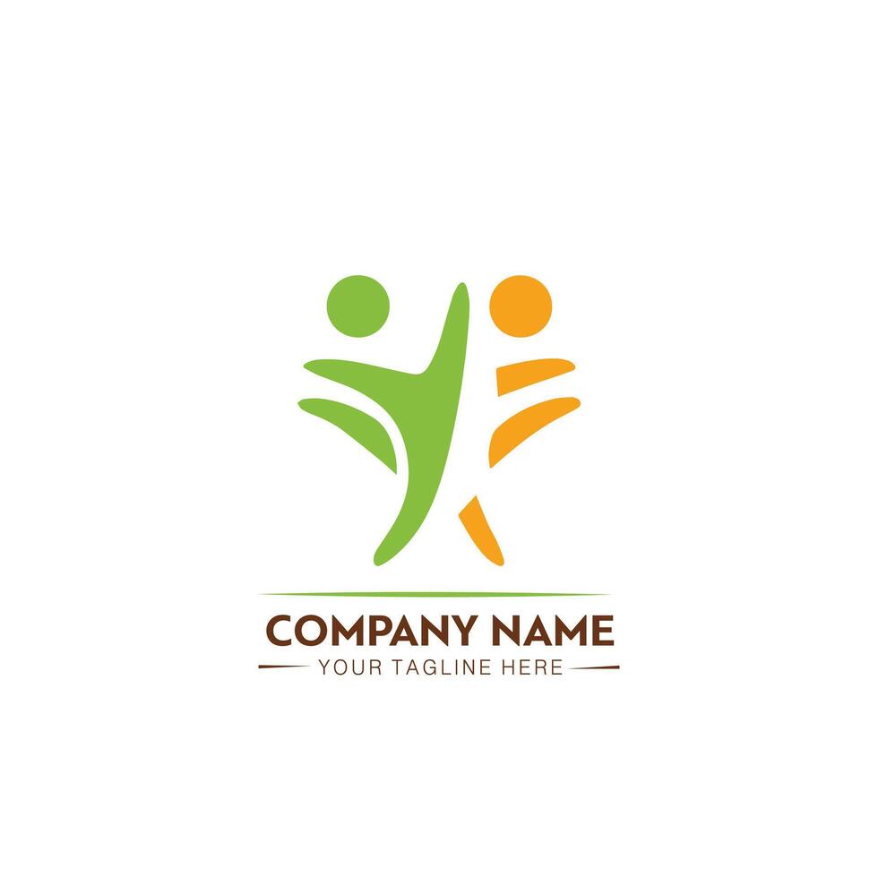 Creative athletic logo run logo people logo, health and physical wellness business icon isolated vector Logo