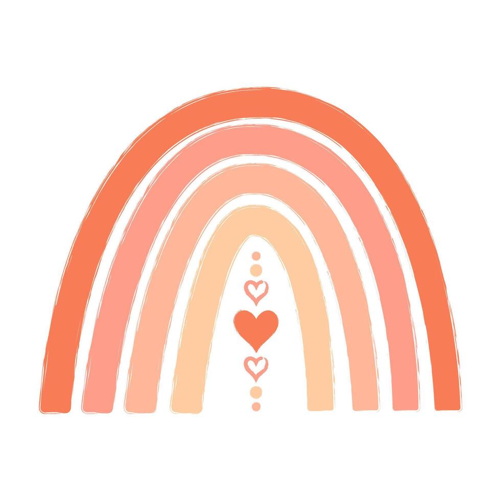 Boho Rainbow with Hearts vector