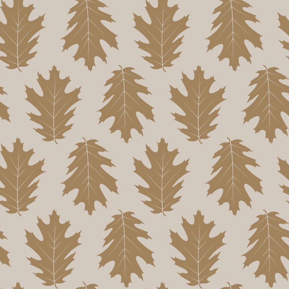 Red Oak Leaves Seamless Pattern vector