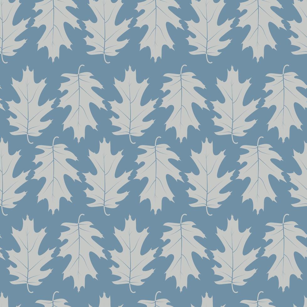 Red Oak Leaves Seamless Pattern. Scandinavian Minimalistic Style. vector