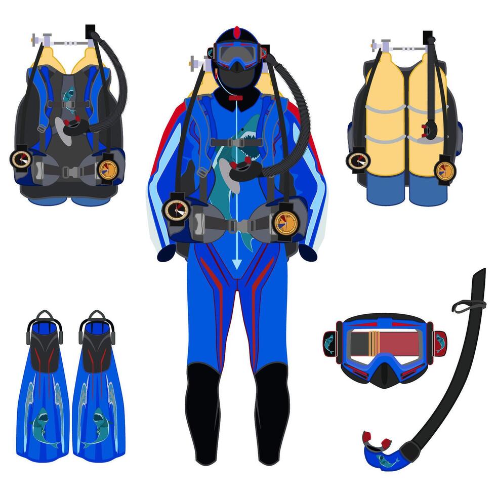 Scuba Diving Equipment vector