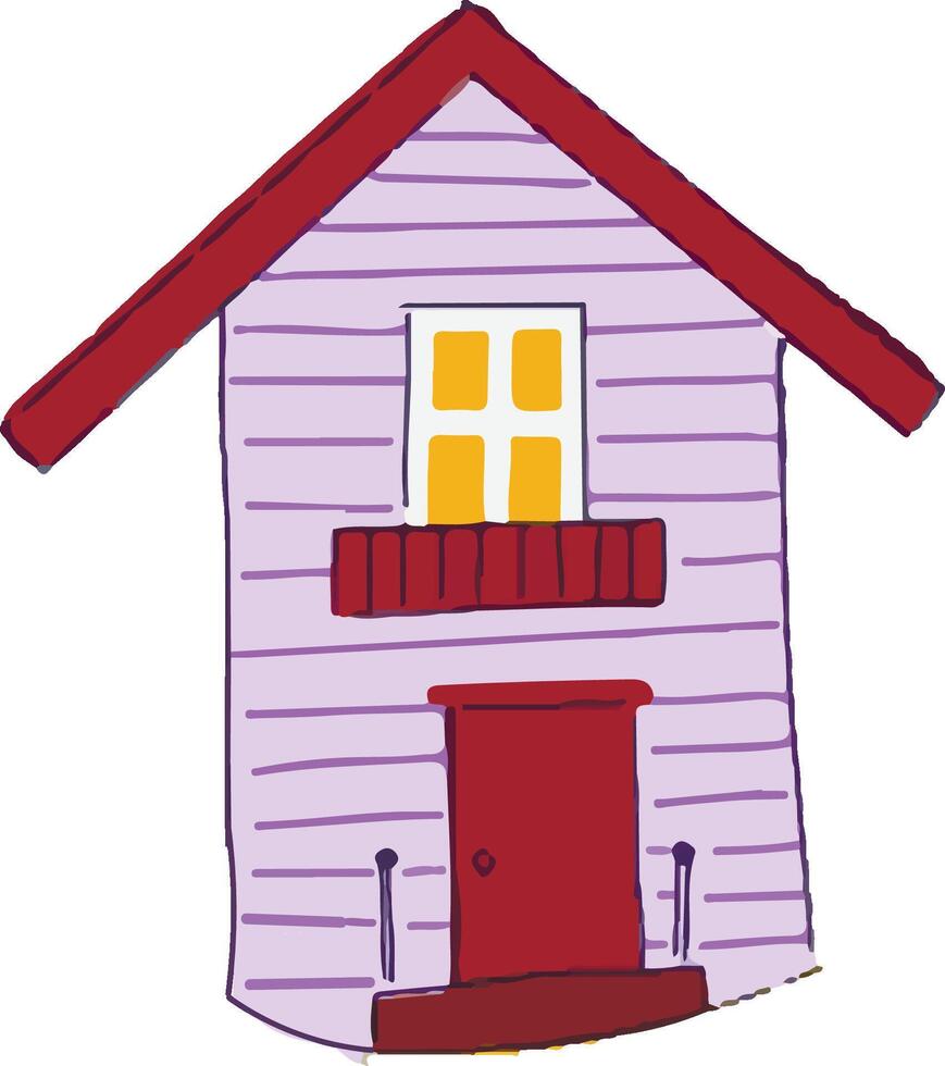 Cartoon cute cozy dreamlike house isolated on white vector