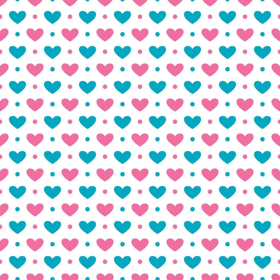 Blue and pink hearts pattern seamless pattern vector