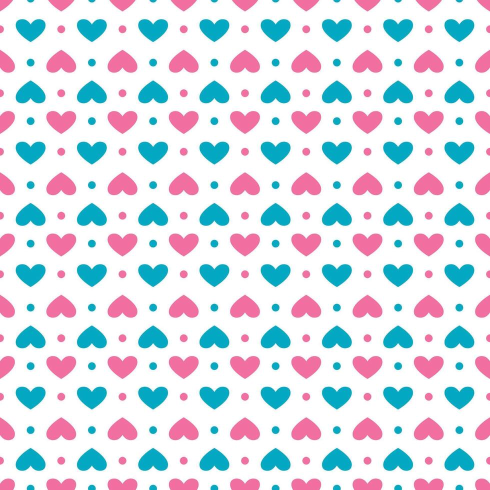 Blue and pink hearts pattern seamless pattern vector