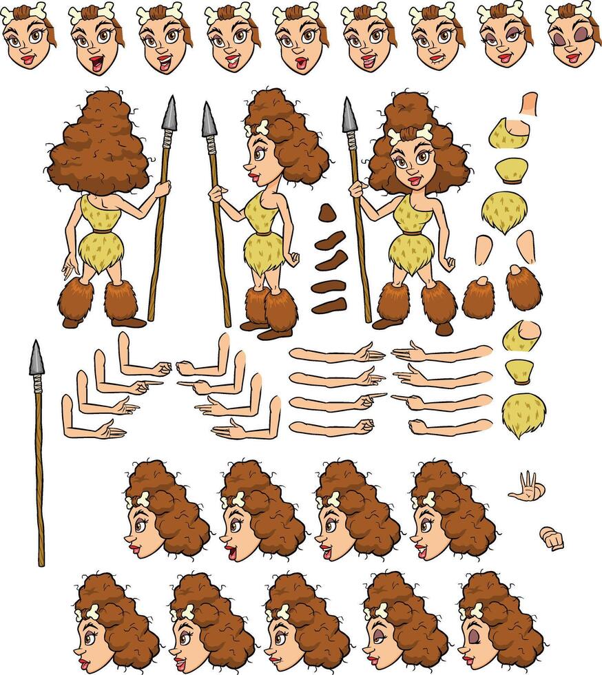 Vector cave woman