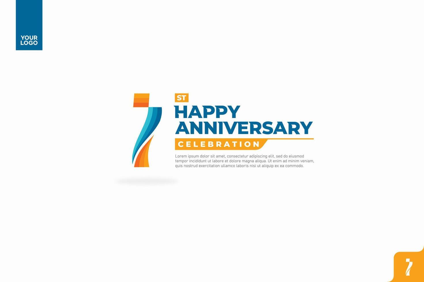 1st happy anniversary celebration with orange and turquoise gradations on white background vector