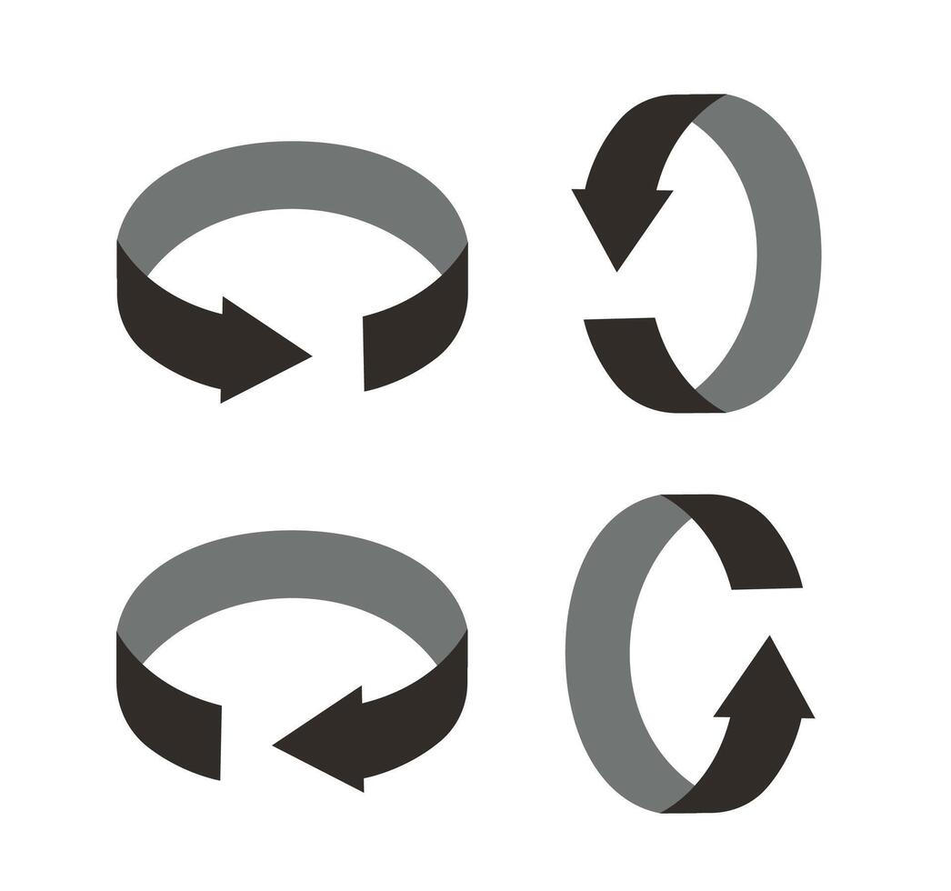 Flat icon of cyclic rotation, recycling vector illustration