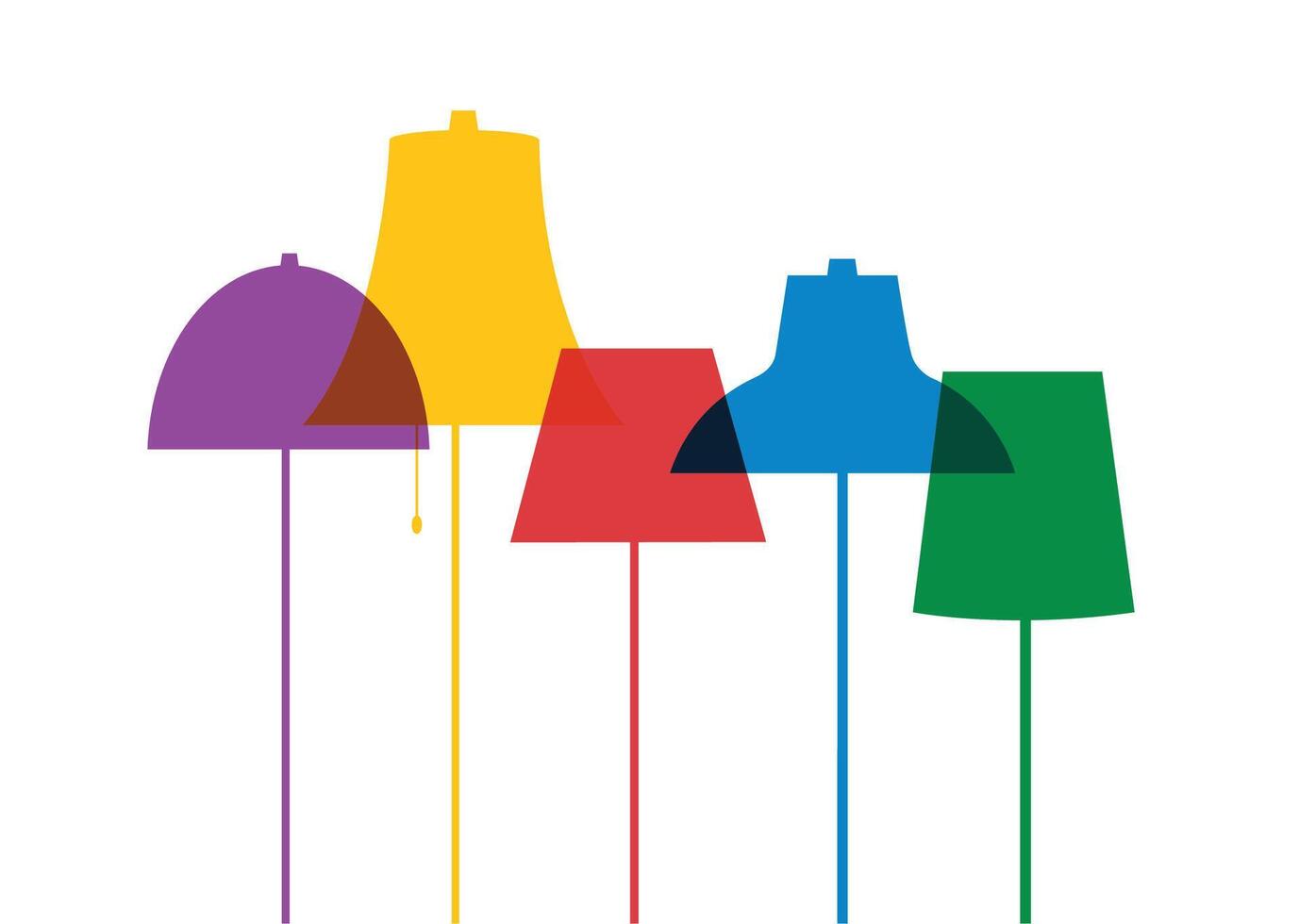 colorful desk lamp background vector illustration