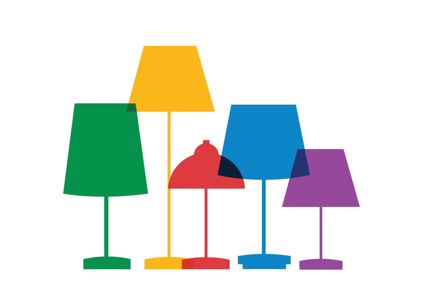 colorful desk lamp background vector illustration