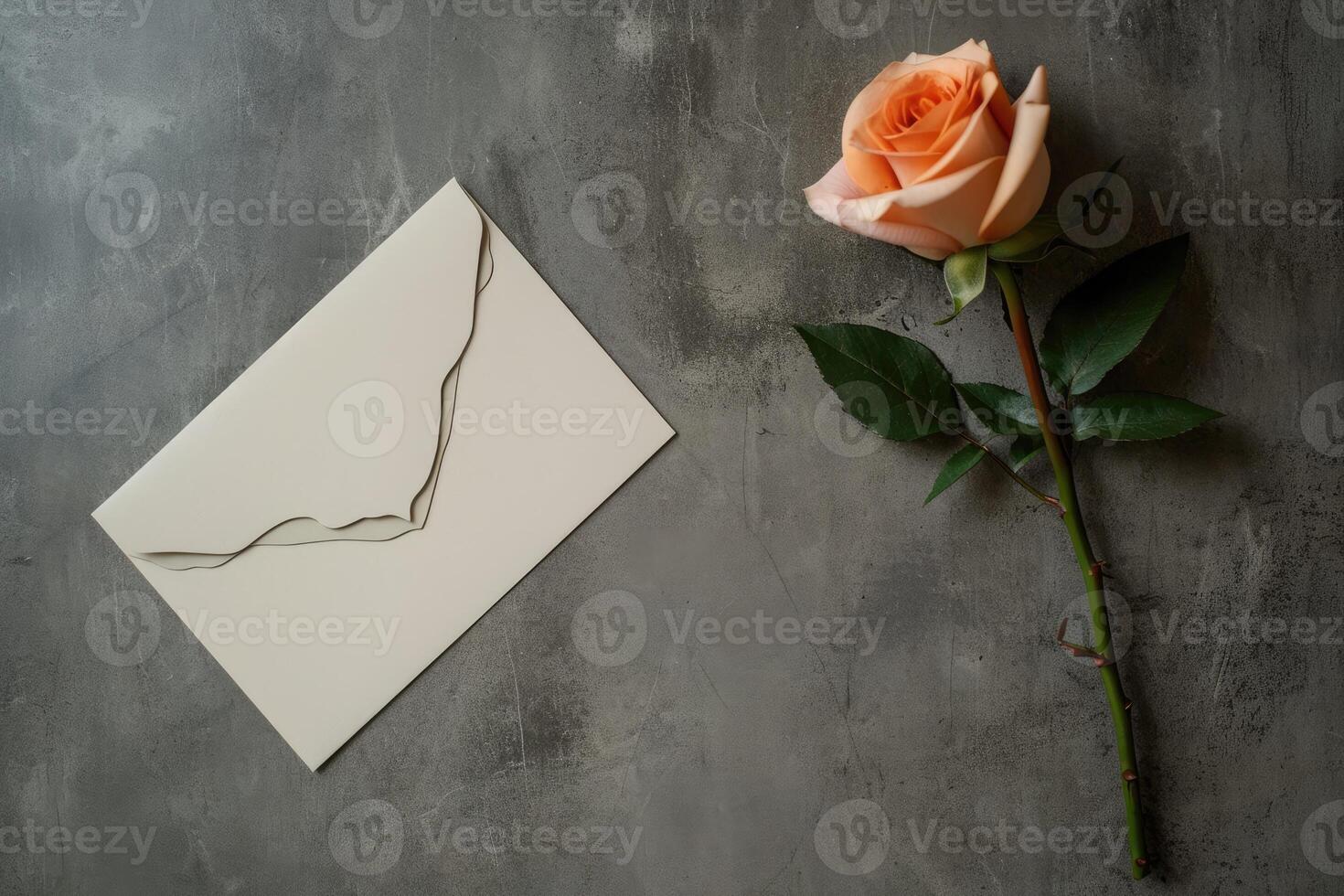 AI generated Elegant simplistic wedding card. photo