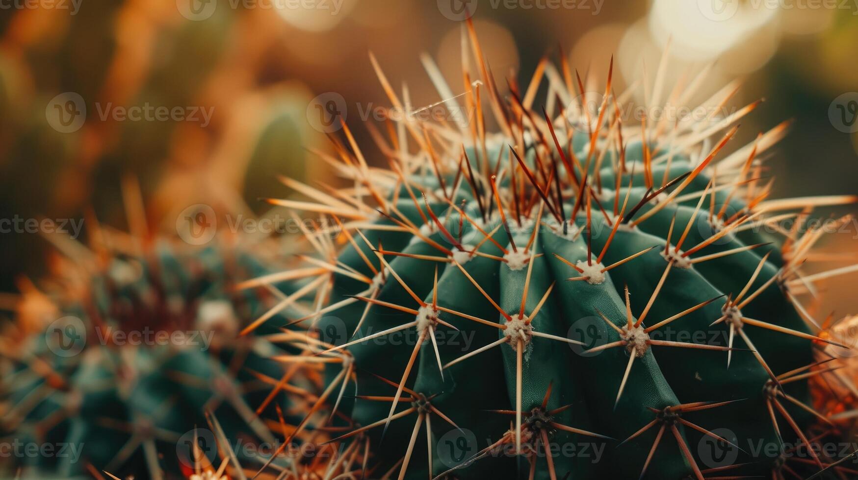 ai generado selectivo atención Disparo de un cactus con grande Picos. foto