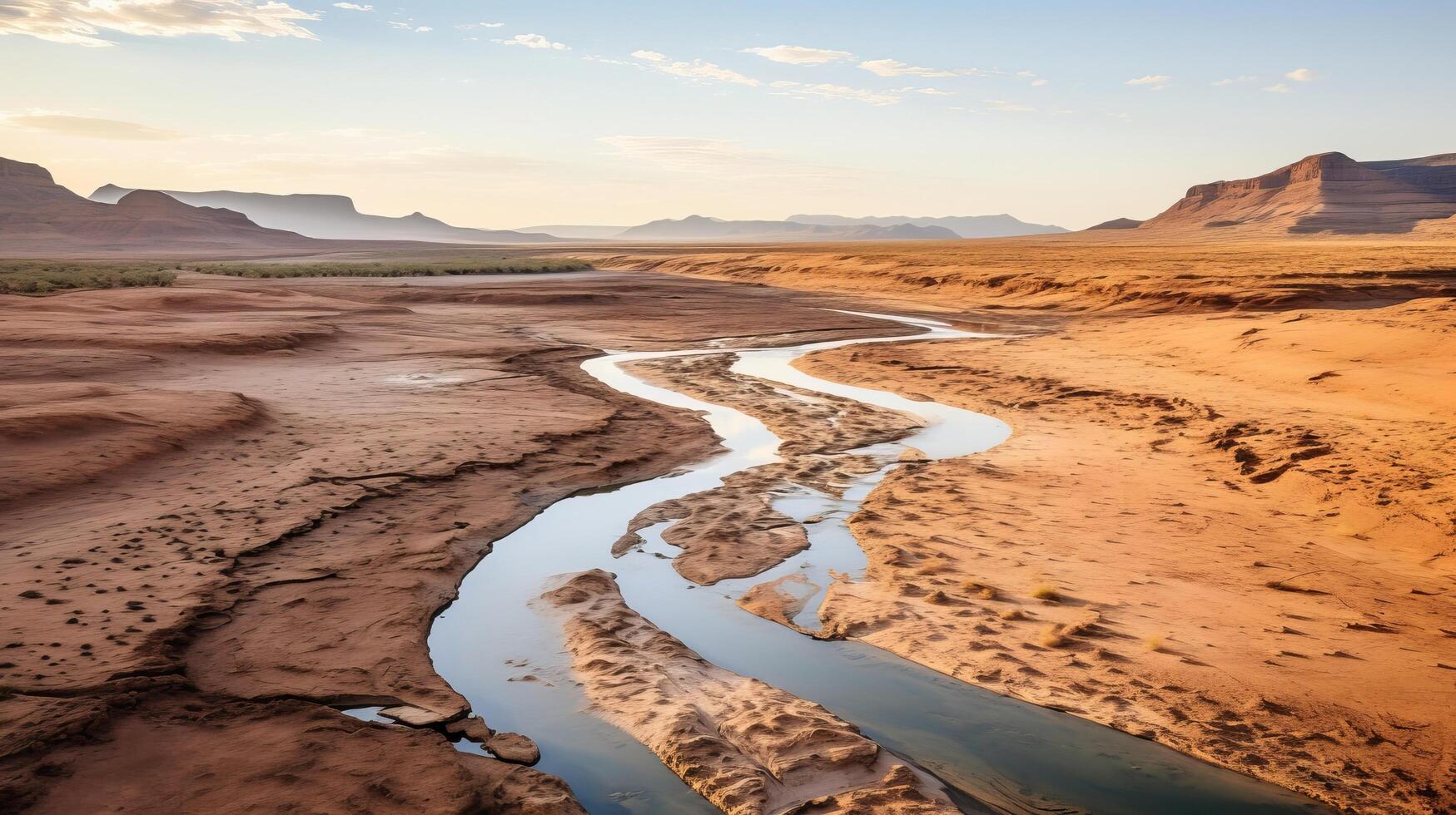 AI generated A river in the wild a rare and amazing sight to witness photo