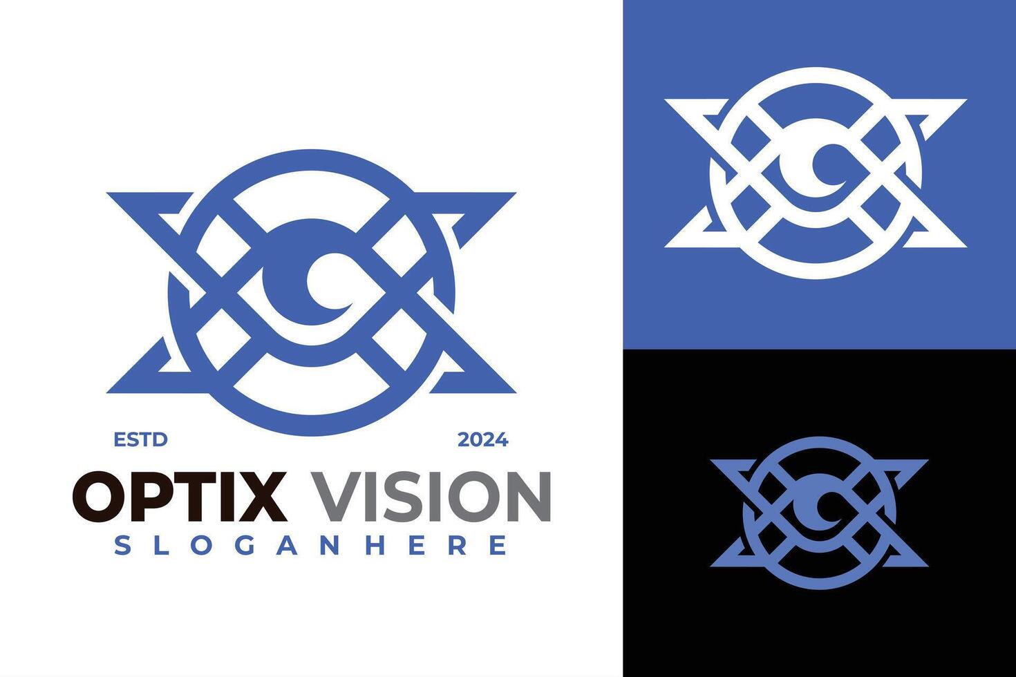 Letter X Optical Vision Logo design vector symbol icon illustration