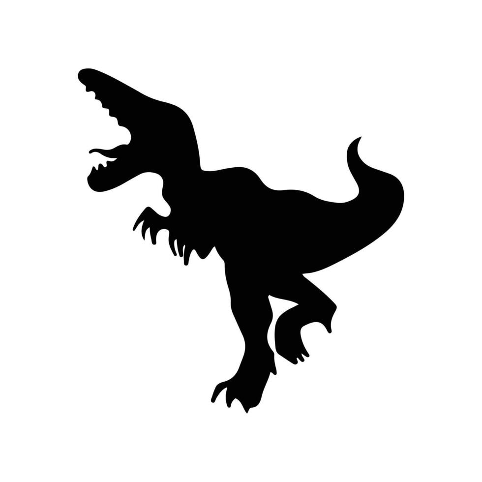 Dinosaur silhouettes vector illustration isolated on white background. Prehistoric animal vector silhouette. Black dinosaur silhouettes for kids.