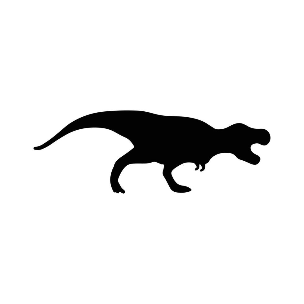 Dinosaur silhouettes vector illustration isolated on white background. Prehistoric animal vector silhouette. Black dinosaur silhouettes for kids.