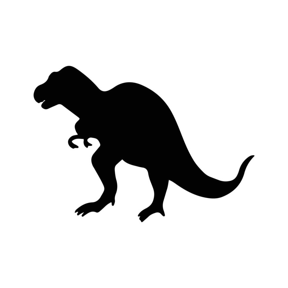 Dinosaur silhouettes vector illustration isolated on white background. Prehistoric animal vector silhouette. Black dinosaur silhouettes for kids.