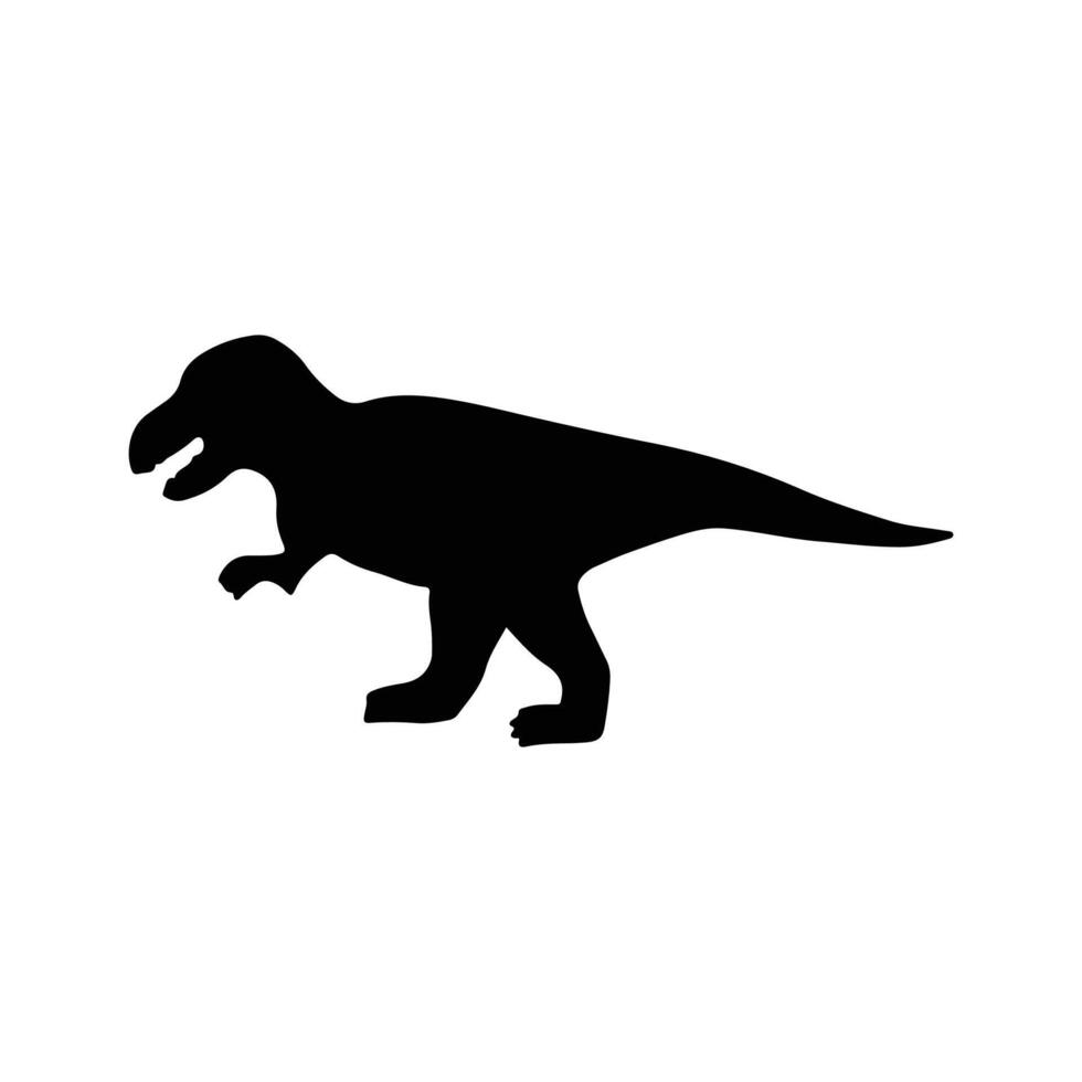 Dinosaur silhouettes vector illustration isolated on white background. Prehistoric animal vector silhouette. Black dinosaur silhouettes for kids.